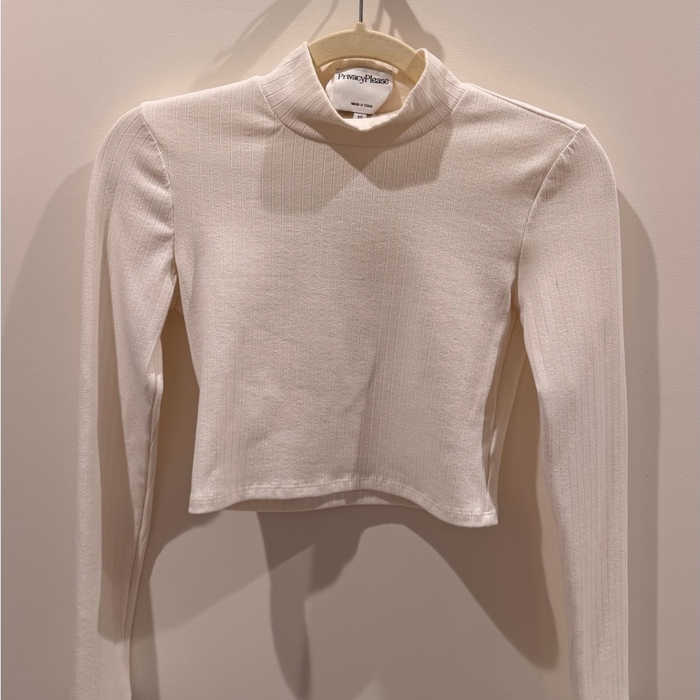 Revolve privacy please white Ribbed Crop Top